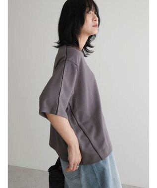 Green Parks ライン使いポンチカットプルオーバー Gray