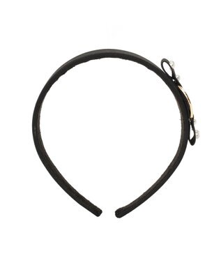 Maison de FLEUR グログランリボンカチューシャ Black