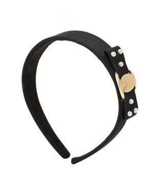 Maison de FLEUR グログランリボンカチューシャ Black