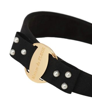 Maison de FLEUR グログランリボンカチューシャ Black