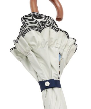 MOONBAT POLO RALPH LAUREN【WEB限定】晴雨兼用日傘 長傘 ワンポイントベア刺繍 フリル 一級遮光 遮熱 UV オフホワイト(プレーン)