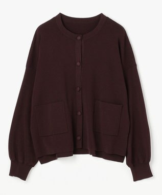 ANY スウェットライクニットカーディガン ブラウン