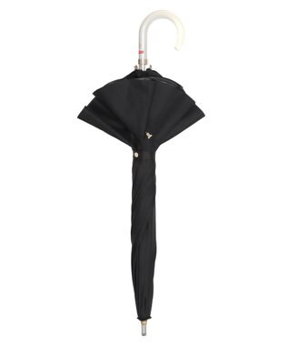 MOONBAT 【雑誌掲載 美人百花6月号】ランバン オン ブルー 晴雨兼用日傘 長傘 フレアフリル＆チャーム 遮光 遮熱 UV ブラック