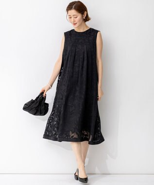 23区 L 【APPLAUDIR】シャドウフラワーオパール ドレス ブラック系