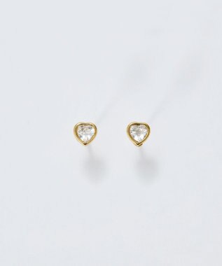 Phoebe 【金属アレルギー対応】ジュエルハートピアス　ゴールド/サージカルステンレス ゴールド