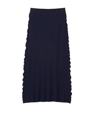 earth music&ecology サイドメローリブニットスカート Navy