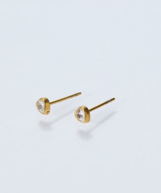 Phoebe 【金属アレルギー対応】ジュエルハートピアス　ゴールド/サージカルステンレス ゴールド