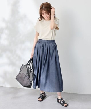 ANY L ハーフスリーブニット オイスター