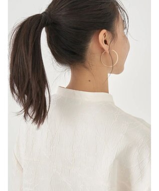 earth music&ecology フラワージャガードシャツ Ivory