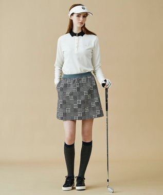 23区GOLF 【WOMEN】【日本製】クレリックカラー 長袖シャツ ホワイト系