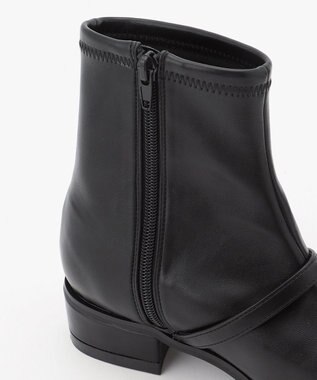 ICB ストレッチベルトショートブーツ ブラック系