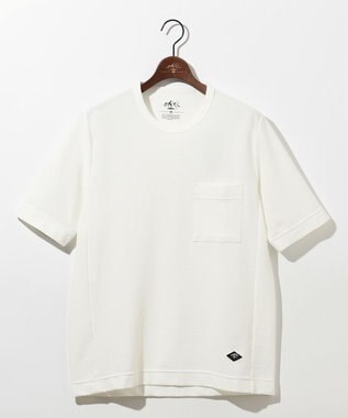 JOSEPH ABBOUD MOUNTAIN 【MADE IN JAPAN/吸水速乾】ダイヤモンドワッフル アウトドア Tシャツ ホワイト系