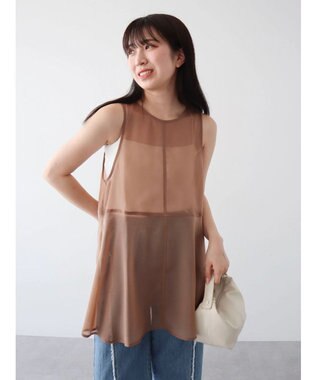 Green Parks ・ＥＬＥＮＣＡＲＥ　ＤＵＥオーガンジーノースリチュニック Mocha