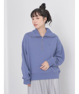 earth music&ecology ハーフＺＩＰスウェット Blue