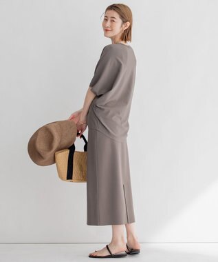 23区 S 【洗える】レーヨンポリエステルストレッチ ドルマン ニット グレー系