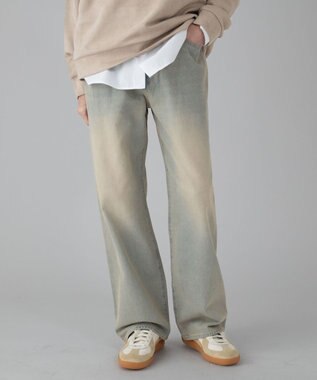 WEGO 【ユニセックス着用ITEM/ウエスト調整可】ストレートデニムパンツ