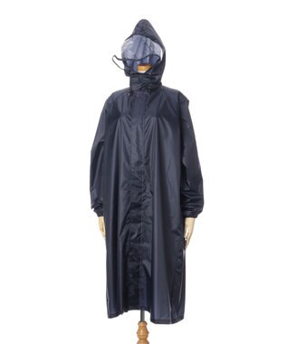 MOONBAT FLAT PURE サイクルコート 無地 自転車 リュック対応 ユニセックス 収納袋付き Mサイズ ディープブルー