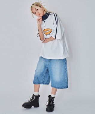 WEGO 【ユニセックス着用ITEM/MLサイズ展開】ヘビーウェイトハーフジップT（SS） ホワイト