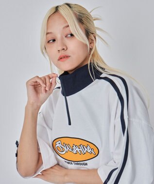 WEGO 【ユニセックス着用ITEM/MLサイズ展開】ヘビーウェイトハーフジップT（SS） ホワイト