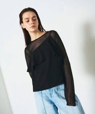 GRACE CONTINENTAL フリルキャミソール ブラック