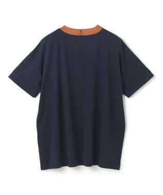 BEIGE， 【洗える】BRICKA / バイカラーTシャツ Navy×Camel