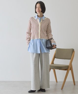 AMERICAN HOLIC マルチボーダーリブニットカーディガン Ivory