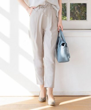 Tiaclasse 【洗える】幅広く活躍が期待できるドロストパンツ グレー