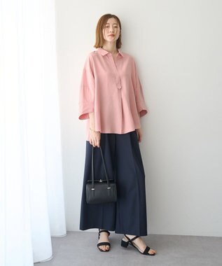 YECCA VECCA バルーン袖スキッパーシャツ Pink