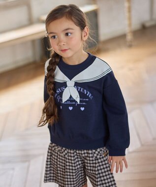 ANY KIDS 【WEB限定】7days 裏毛トレーナー ネイビー×セーラー