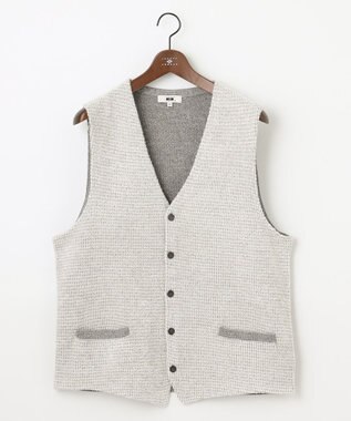 JOSEPH ABBOUD 【キングサイズ・イタリア糸使用/洗える】メリノブレンドモール ニット ベスト ライトグレー系7