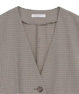 Green Parks ノースリーブチェックジレ Brown