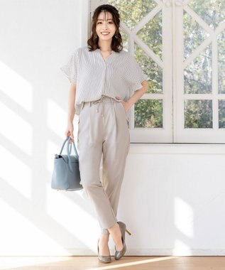 Tiaclasse 【洗える】幅広く活躍が期待できるドロストパンツ グレー