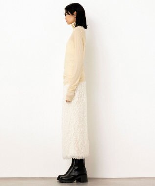 NAVE 【Nave・洗える】フェザーフリンジ スカート アイボリー系
