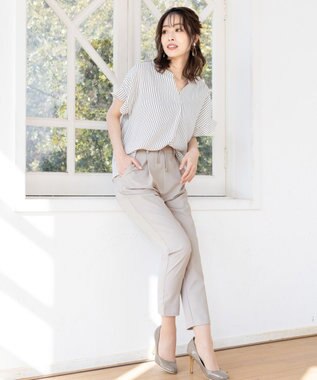 Tiaclasse 【洗える】幅広く活躍が期待できるドロストパンツ グレー