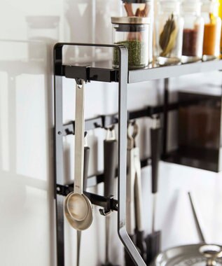 tower コンロサイドラック タワー ブラック ブラック