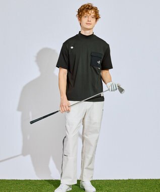 PW CIRCULUS 【UV遮蔽率99.5%  UVカット/速乾/ストレッチ】【GOLF OUT掲載】【MEN】ポケットモックT  ゴルフ ブラック系