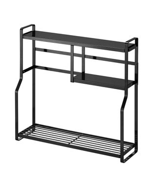 tower コンロサイドラック タワー ブラック ブラック