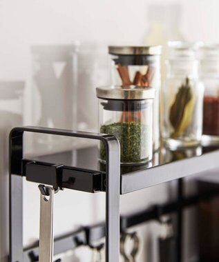 tower コンロサイドラック タワー ブラック ブラック