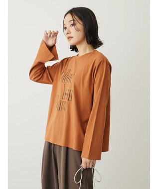 Green Parks ・Ｐｅｔｉｔ　Ｆｌｅｕｒ　ロゴｐｔフレアスリーブロンＴ Brown