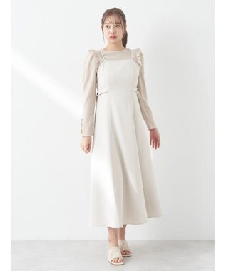 earth music&ecology サイドベルトフレアワンピース Ecru