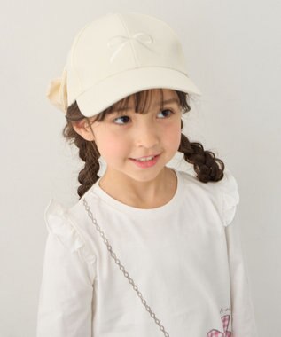 ANY KIDS 【日よけ付き】2WAYリボン刺繍キャップ エクリュ
