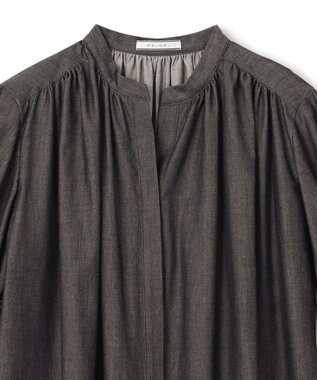 BEIGE， POMEGRANATE / ギャザーワンピース Chambray Black