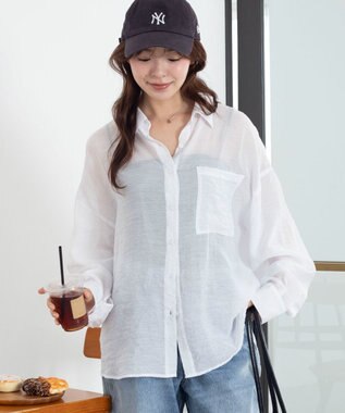 WEGO 【2026年春夏新作】シアーシャツ ホワイト