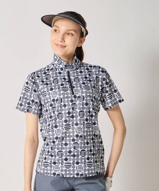 FILA GOLF／marie claire 【Marie claire sports】ハーフジップ半袖シャツ ブラック