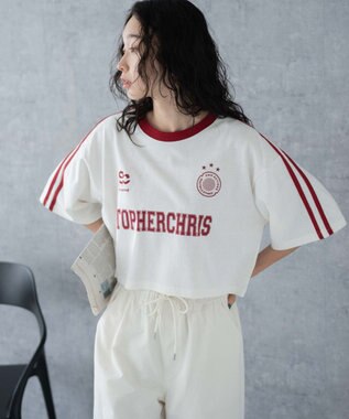 WEGO ライングラフィックショートT オフホワイト