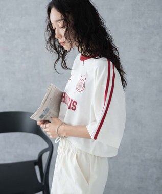 WEGO ライングラフィックショートT オフホワイト