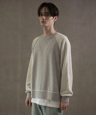 WEGO インサイドアウトラグランプルオーバー 杢グレー