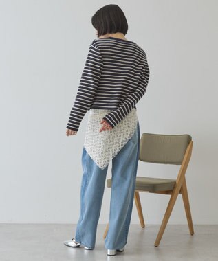 AMERICAN HOLIC マルチボーダーリブニットカーディガン Navy