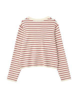 AMERICAN HOLIC マルチボーダーリブニットカーディガン Ivory