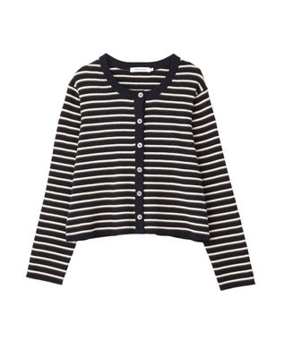 AMERICAN HOLIC マルチボーダーリブニットカーディガン Navy